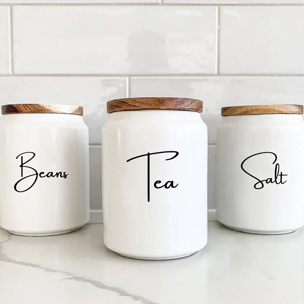 Kitchen Baking Organization - Etiquetas Adesivas Impermeáveis para Organização de