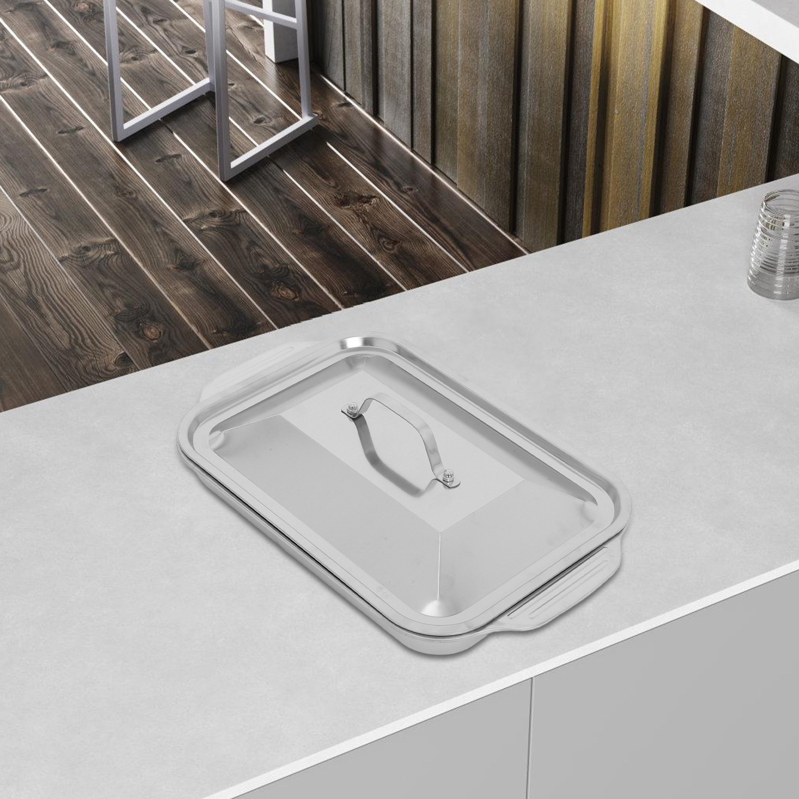 Kitchen Oven Baking Pans - Assadeira Retangular de Aço Inoxidável com