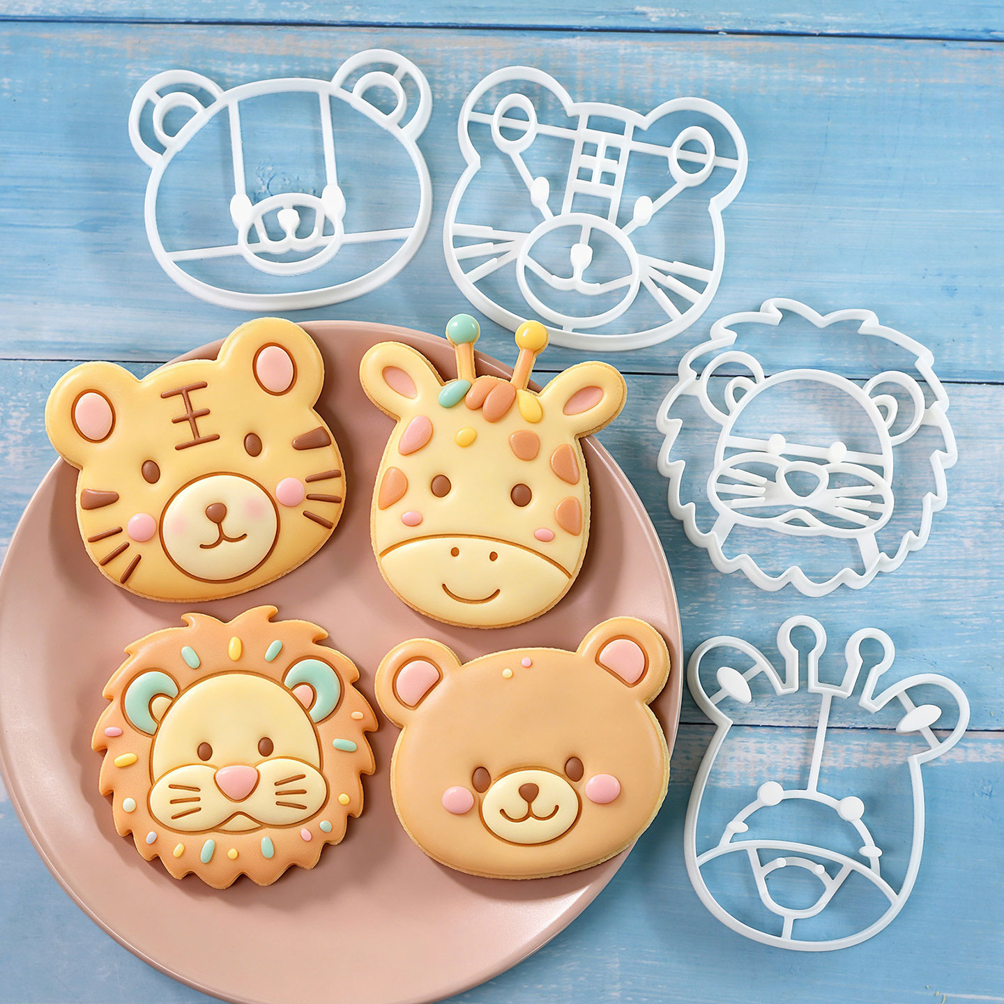 Kitchen Baking Cake - Conjunto de 4 Cortadores de Biscoito