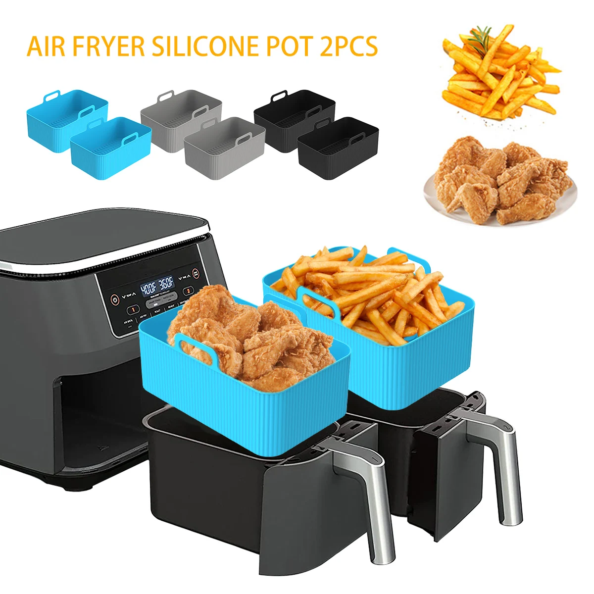 2 pçs forro de silicone da fri - Kitchen Oven Baking Pans avaliação e preço