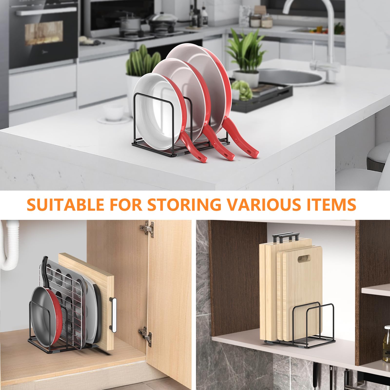 Organizador de panelas organiz - Kitchen Cabinet Baking Organizer avaliação e preço