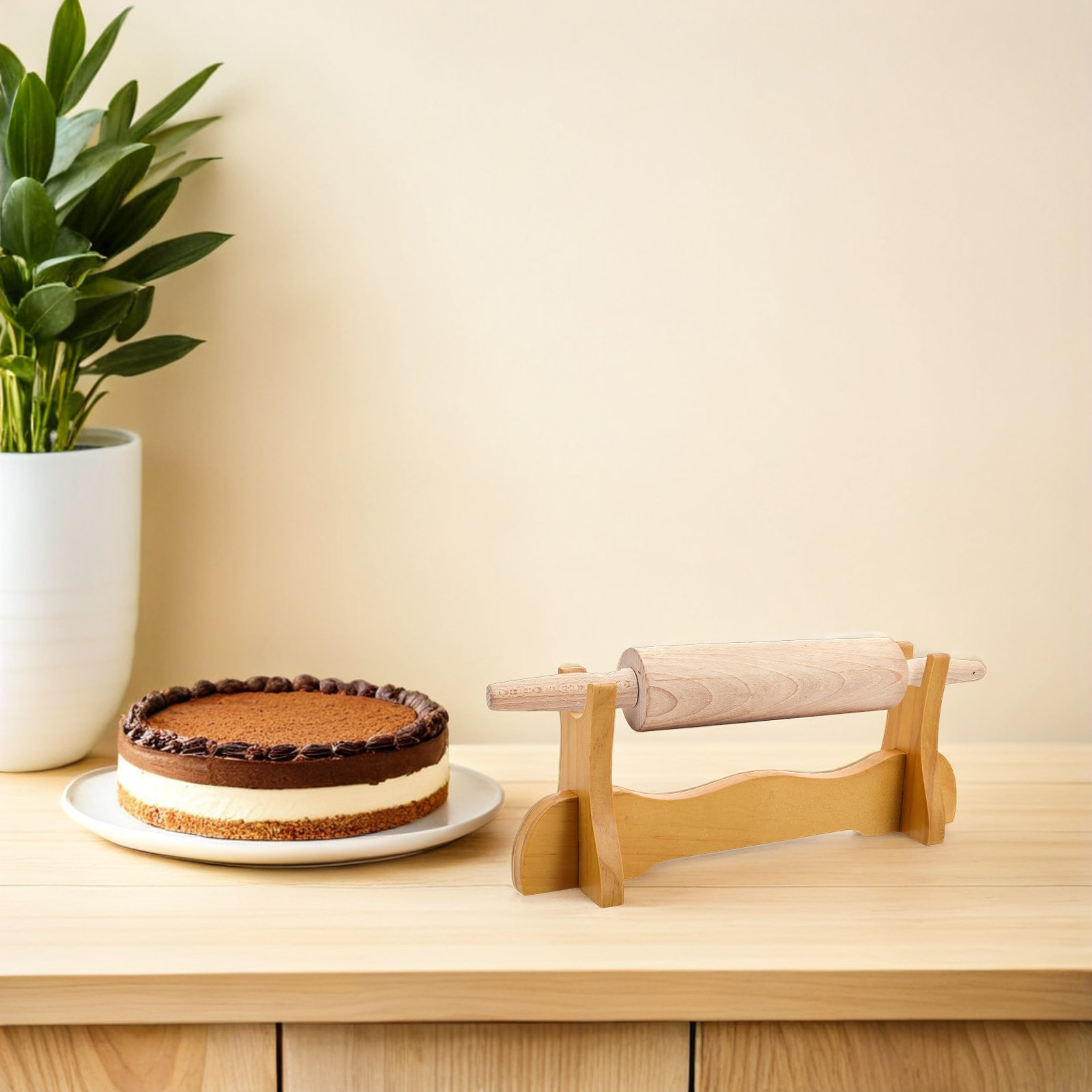 Suporte de Madeira para Rolo d - Kitchen Baking Organization avaliação e preço
