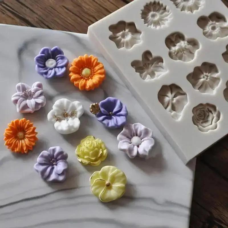 Mini pequena flor molde de sil - Kitchen Baking Decor avaliação e preço