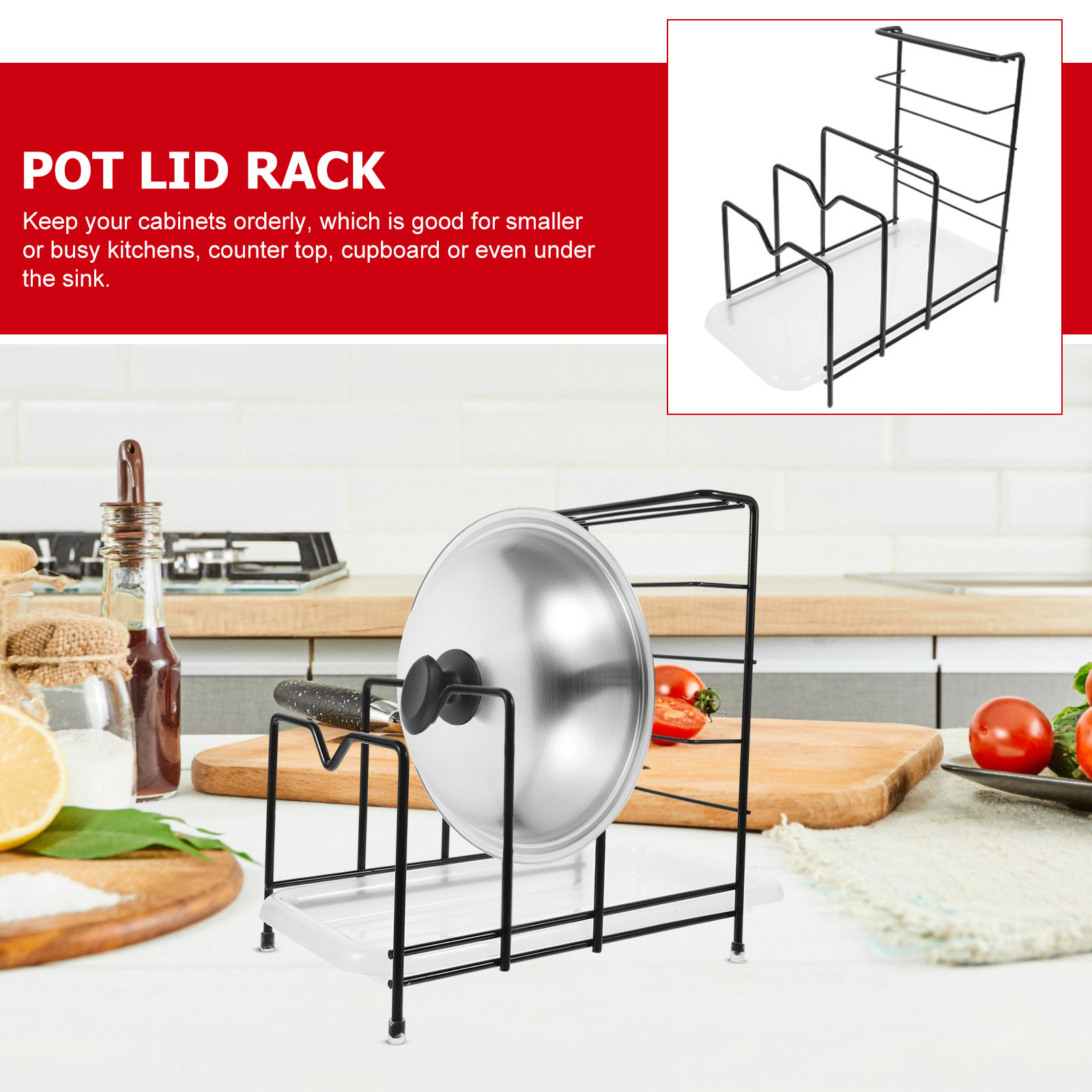Organizador de Tampas para Pan - Kitchen Cabinet Baking Organizer avaliação e preço