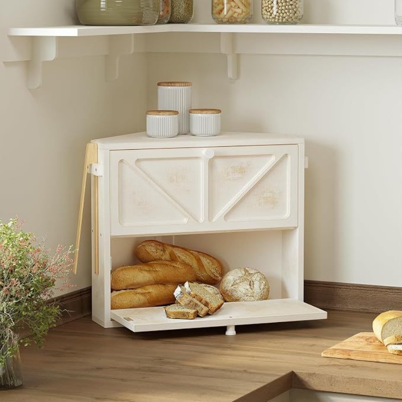 Caixa de pão antiga de madeira - Kitchen Baking Corner avaliação e preço